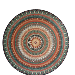 Mandala Fortuna e Prosperidade 90cm diâmetro - pintada a mão em MDF 6mm