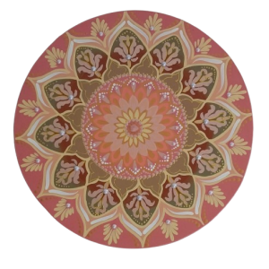 Mandala Amorosidade e Harmonia 40cm diâmetro - pintada à mão em MDF 6mm