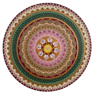 Mandala Amor e Prosperidade 90cm diâmetro - pintada a mão em MDF 6mm