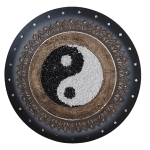 Mandala Yin Yang Equilíbrio e caminho 65cm diâmetro- pintada a mão em MDF