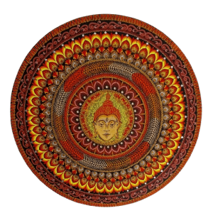 Mandala Buda - Despertar e expansão da consciência 90cm diâmetro pintada a mão em MDF 6mm