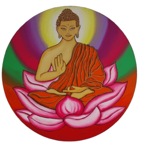 home 3 Mandala Buda Flor de Lotus - Despertar e Expansão da consciência 90cm diâmetro pintada a mão em MDF 6mm