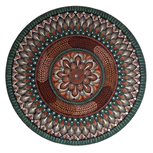 Mandala Prosperidade e Fortuna 65cm diâmetro- pintada a mão em MDF