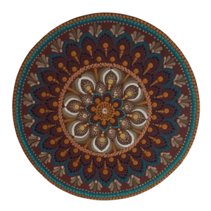 Mandala Prosperidade NV - 40cm diâmetro pintada à mão em MDF 6mm