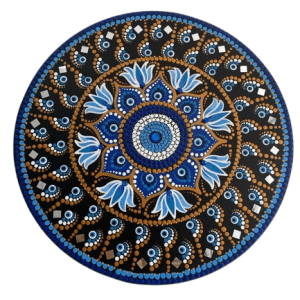 Mandala Olho Grego 40cm diâmetro - pintada à mão em MDF 6mm