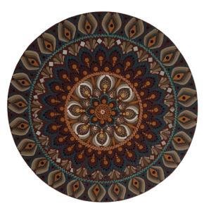 Mandala Prosperidade NV - 50cm diâmetro pintada a mão em MDF 6mm