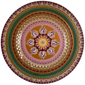 Mandala Amor e prosperidade 110cm diâmetro - pintada a mão em MDF 6mm