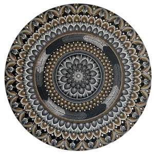 Mandala Estabilidade, solidez e Auto controle 90cm diâmetro - pintada a mão em MDF 6mm