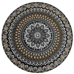 Mandala Estabilidade, solidez e Auto controle 65cm diâmetro- pintada a mão em MDF