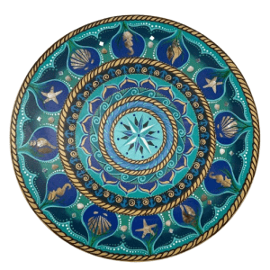 Mandala Praia- Limpeza Energética e Proteção 65cm diâmetro- pintada a mão em MDF