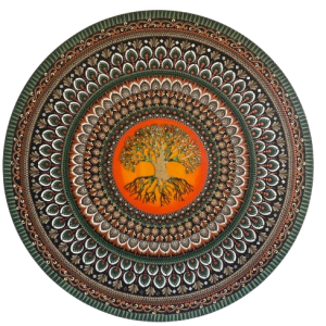 Mandala Prosperidade, Vitalidade e força 110cm diâmetro - pintada a mão em MDF 6mm