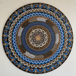Mandala Equilibrio, conforto e organização 90cm diâmetro - pintada a mão em MDF 6mm