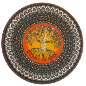 Mandala Prosperidade, Vitalidade e força modelo 2 - 65cm diâmetro pintada a mão em MDF 6mm