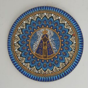 Mandala Nossa Senhora Aparecida 40cm diâmetro - pintada a mão em MDF 6mm
