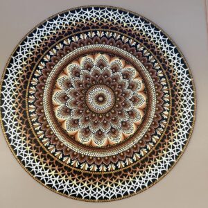 Mandala Sofisticação, conforto e segurança 90cm diâmetro - pintada a mão em MDF 6mm
