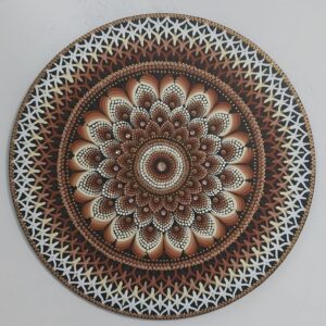 Mandala Sofisticação, conforto e segurança 65cm diâmetro - pintada a mão em MDF 6mm