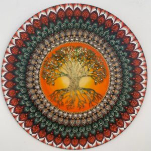 Mandala Arvore da Vida  Prosperidade, alegria e conforto 65cm diâmetro pintada a mão em MDF 6mm