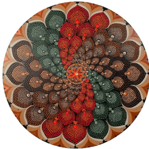 Mandala Transformação, conexão e segurança 65cm diâmetro - pintada a mão em MDF 6mm