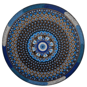 Mandala Olho Grego 110cm proteção contra Inveja e Mal olhado pintada à mão em mdf 6mm