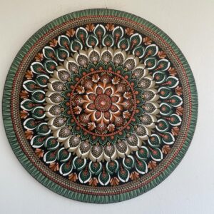 Mandala Conforto, elegancia e fortuna 65cm diâmetro - pintada a mão em MDF 6mm