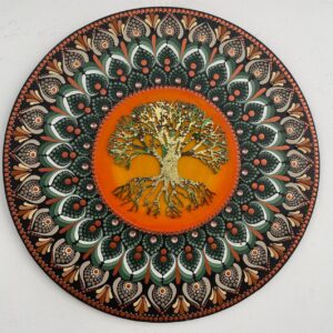 Mandala Arvore da vida- Prosperidade, Vitalidade e força 50cm diâmetro pintada a mão em MDF 6mm