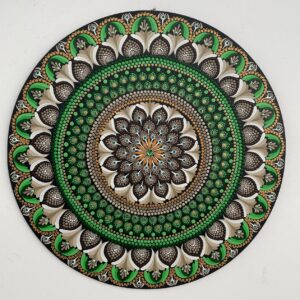 Mandala Equilíbrio, segurança e saúde 65cm diâmetro- pintada a mão em MDF