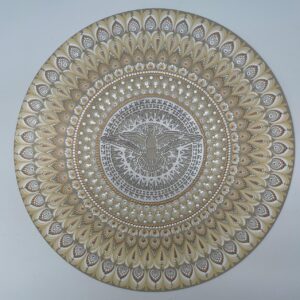 Mandala Divino Espírito Santo NV 80cm diâmetro - pintada a mão em MDF 6mm