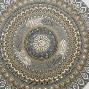 Mandala Conforto e sofisticação 80cm diâmetro - pintada a mão em MDF 6mm