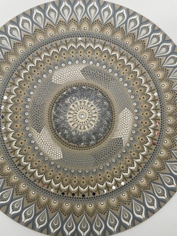 Mandala Conforto e sofisticação 80cm diâmetro - pintada a mão em MDF 6mm