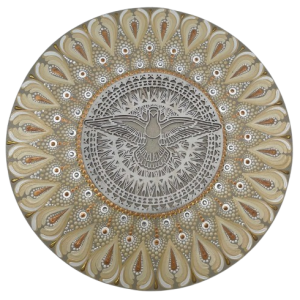 Mandala Divino Espírito Santo NV 50cm diâmetro - pintada a mão em MDF 6mm