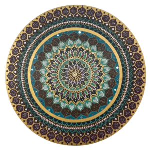 Mandala Prosperidade 80cm diâmetro pintada a mão em MDF 6mm