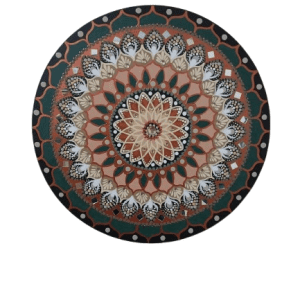 Mandala Fortuna e Prosperidade 40cm diâmetro pintada a mão em MDF 6mm