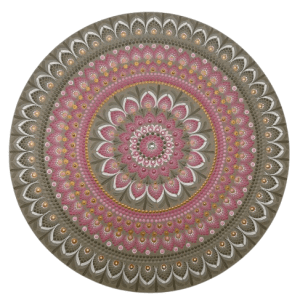 Mandala Amor, elegância e conforto 65cm diâmetro- pintada a mão em MDF 6mm
