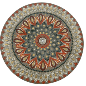 Mandala Auto estima, saúde e conforto 40cm diâmetro pintada a mão em MDF 6mm