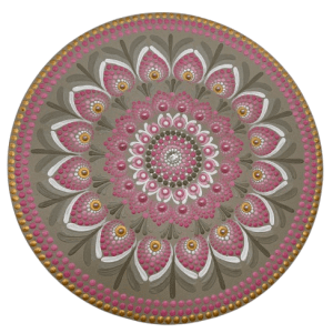 Mandala Amor, elegância e conforto 40cm diâmetro pintada a mão em MDF 6mm