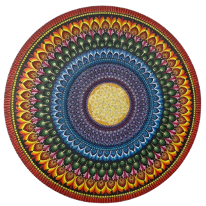 Mandala Flor da vida, harmonia e conexão 90cm diâmetro- pintada a mão em MDF 6mm