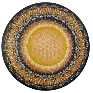 Mandala Flor da Vida- Proteção, prosperidade e equilíbrio 65cm diâmetro pintada a mão em MDF 6mm