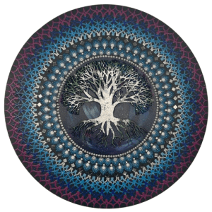Mandala Arvore da vida Equilibrio, harmonia e Transmutação 65cm diâmetro- pintada a mão em MDF 6mm