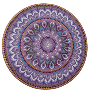 Mandala Transmutação e purificação 50cm pintada à mão em mdf 6mm