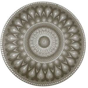 Mandala Elegência, Aconchego e Proteção 50cm pintada à mão em mdf 6mm espessura