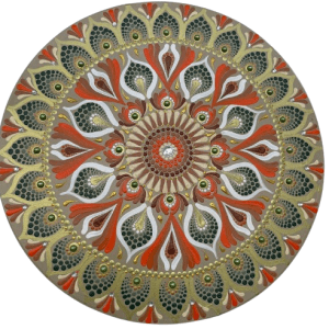 Mandala Suavidade, Auto estima e saúde 40cm diâmetro pintada a mão em MDF 6mm