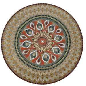 Mandala Suavidade, Auto estima e saúde 50cm diâmetro pintada a mão em MDF 6mm