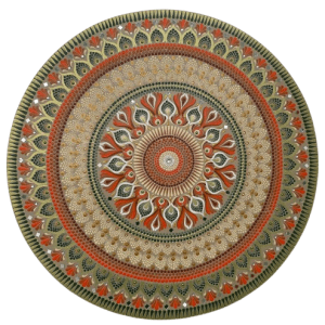 Mandala Suavidade, Auto estima e saúde 90cm diâmetro pintada a mão em MDF 6mm