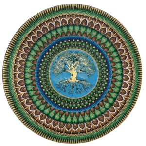 Mandala Arvore da vida-Harmonia, saúde e prosperidade 90cm diâmetro pintada a mão em MDF 6mm