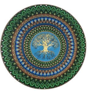 home 4 Mandala Arvore da vida-Equilibrio, saúde e força 90cm diâmetro pintada a mão em MDF 6mm