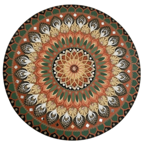 Mandala Fortuna e Prosperidade 50cm diâmetro- pintada a mão em MDF 6mm