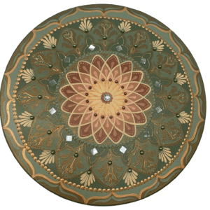 Mandala Equilíbrio, Prosperidade e Conexão 40cm diâmetro pintada a mão em MDF 6mm