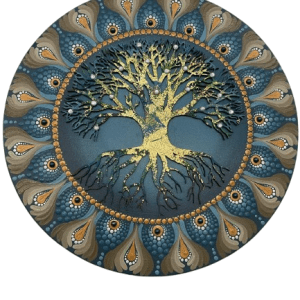 Mandala Arvore da Vida – Harmonia e conforto 30cm diâmetro pintada a mão em MDF 6mm