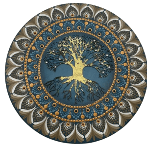 Mandala Arvore da Vida – Harmonia e conforto 40cm diâmetro pintada a mão em MDF 6mm