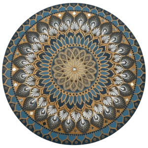Mandala Equilibrio, Prosperidade e Harmonia 50cm diâmetro pintada a mão em MDF 6mm